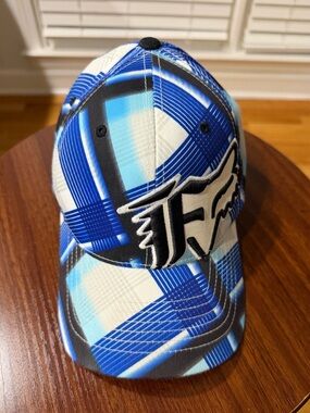 Fox Blue Plaid Baseball Hat with Logo